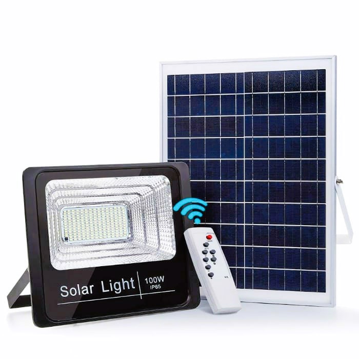 LED Stat Solar + Panel Flood Lights 100w