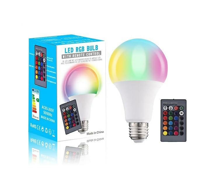 RGB LED 16 Colors Remote Bulb b22  15w